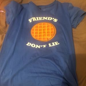 Stranger things inspired t shirt blue waffle